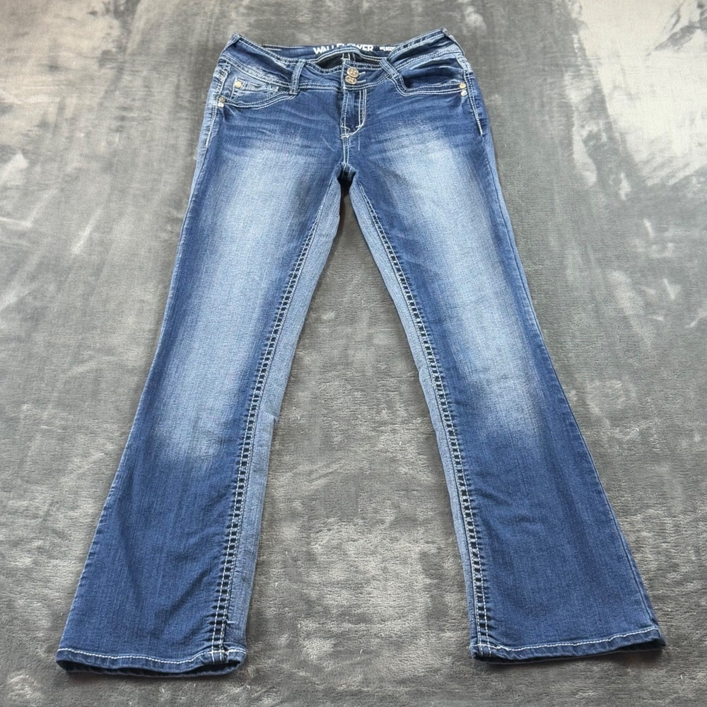WallFlower Luscious Curvy Fit Bootcut Jeans Medium Wash Blue WBM09485B Size 7